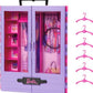 Barbie Fashionistas Ultimate Closet 6 Hangars Purple with Fold-Out Rack Carrying Handle Portable Storage for Fashion Doll