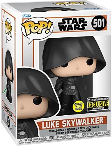 Funko POP Star Wars The Mandalorian - Luke Skywalker Glow-in-The-Dark Funko Vinyl Figure
