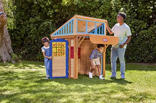 Little Tikes Real Wood Adventures 5-in-1 Game House Outdoor Wood Game Playhouse for All