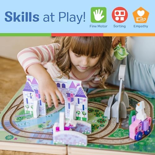 Melissa & Doug Melissa Doug 19-Piece Wooden Take-Along Tabletop Kingdom - Carriage Horse