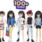 Mattel Creatable World Deluxe Character Kit Customizable Doll Black Straight Hair