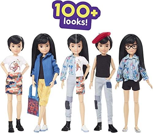 Mattel Creatable World Deluxe Character Kit Customizable Doll Black Straight Hair