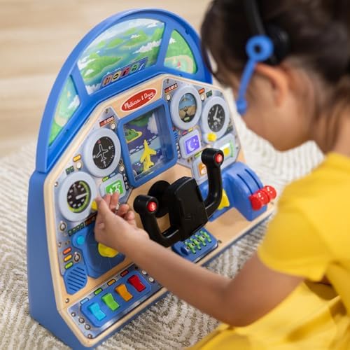 Melissa & Doug Melissa Doug Jet Pilot Interactive Dashboard Wooden Toy for Boys and Girls