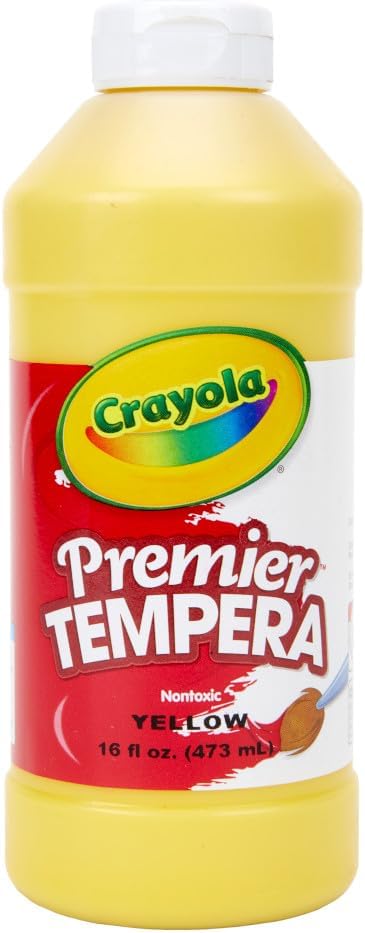 Crayola Premier Tempera Paint A" Yellow (16oz) Non-Toxic Easy-Squeeze Bottle – 16