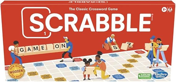 Hasbro Gaming Scrabble Board GameWord Game for Kids Ages 8 and UpFun Family Game for 2-4 PlayersThe Classic Crossword Game – 8