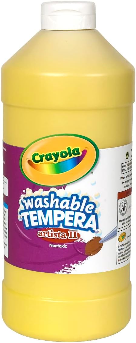 Crayola Washable Tempera Paint A" Yellow 32oz Squeeze Bottle Non-Toxic – 32