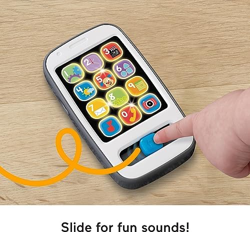 Fisher-Price Laugh Learn Baby Toddler Toy 2-in-1 Slide to Learn Smartphone with Lights
