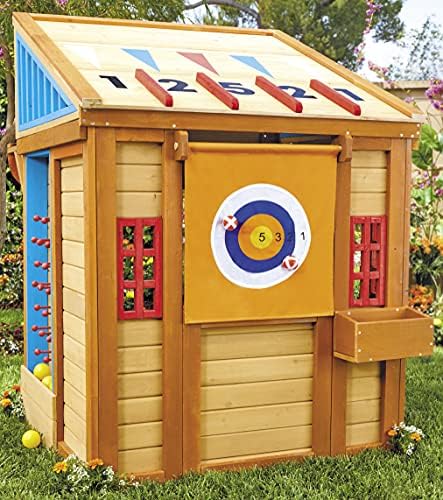 Little Tikes Real Wood Adventures 5-in-1 Game House Outdoor Wood Game Playhouse for All