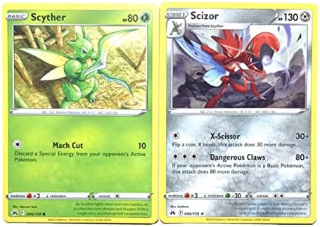 Pokemon Scizor 086159 - Crown Zenith - Pokemon Evolution Card Set - Rare 2 Card Lot