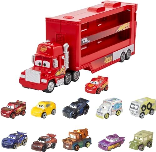Mattel Disney and Pixar Cars Mini Mack Racers Hauler 1 Toy Car Transporter Truck Holds 18