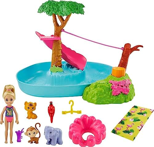Barbie and Chelsea The Lost Birthday Splashtastic Pool Surprise Playset