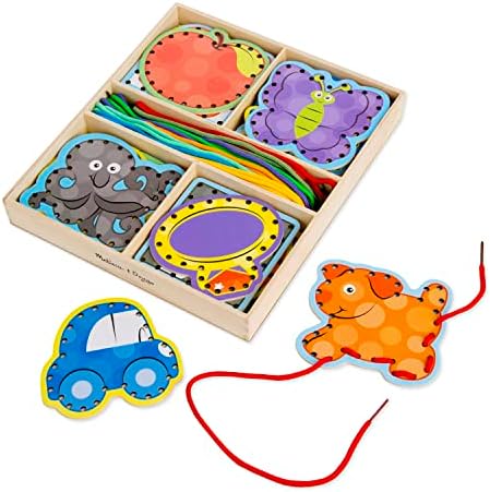 Melissa & Doug Melissa Doug Alphabet Wooden Lacing Cards With Double-Sided Panels and