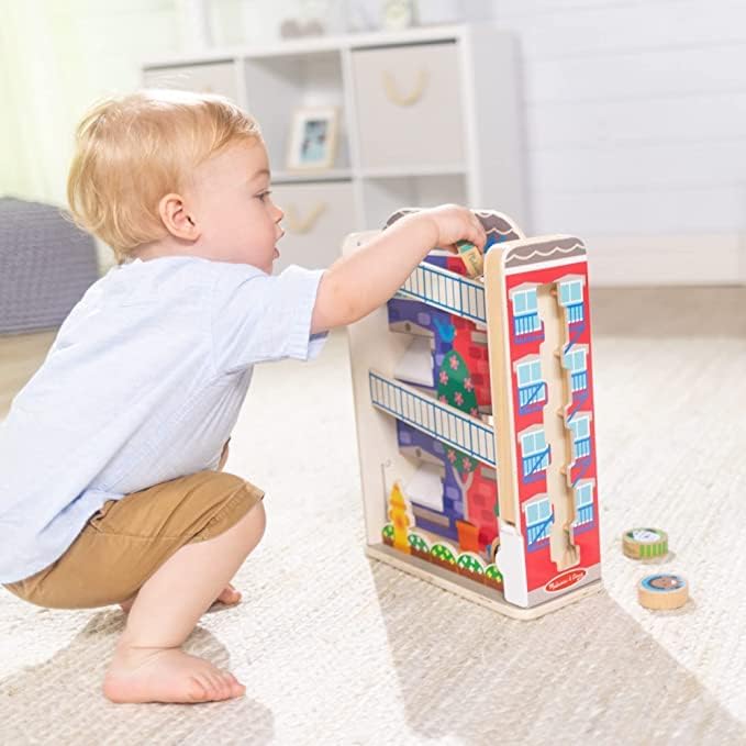 Melissa & Doug Melissa Doug GO Tots Wooden Town House Tumble with 6 Disks - FSC Certified