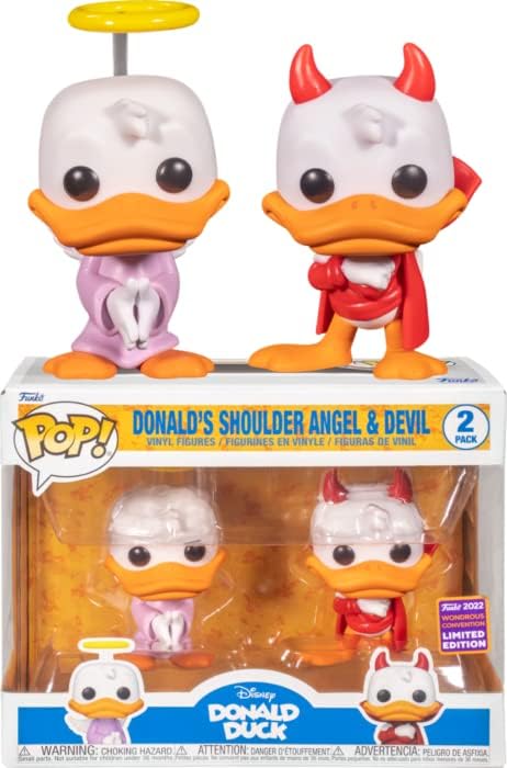 Funko Disney Pop Donald's Shoulder Angel Devil Vinyl Figure Set 2022 Wondrous Convention