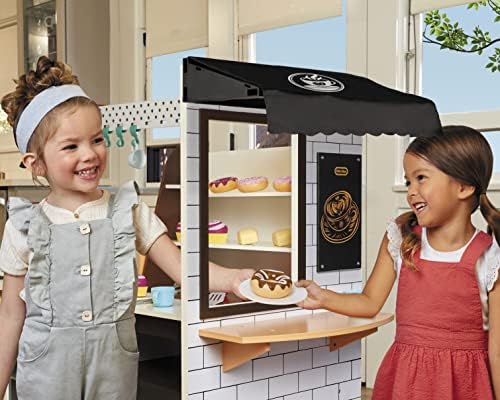 Little Tikes Real Wood Cafe Bakery Wooden Play Kitchen with Realistic Lights Sounds and