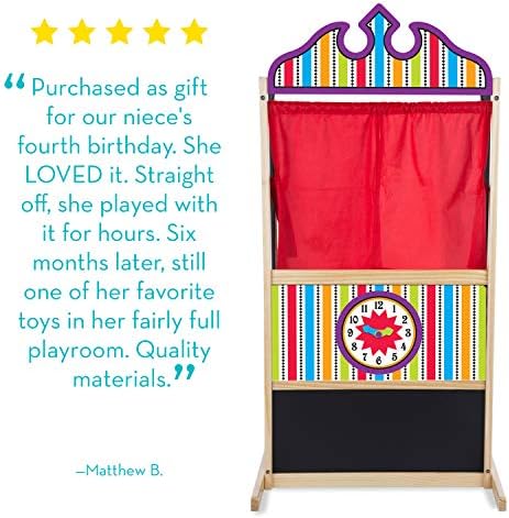 Melissa & Doug Melissa Doug Deluxe Puppet Theater - Sturdy Wooden Construction - Puppet
