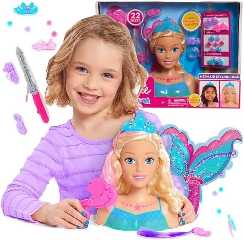 Barbie Dreamtopia Mermaid Styling Head 22 pieces for Ages 3 Up by Just Play