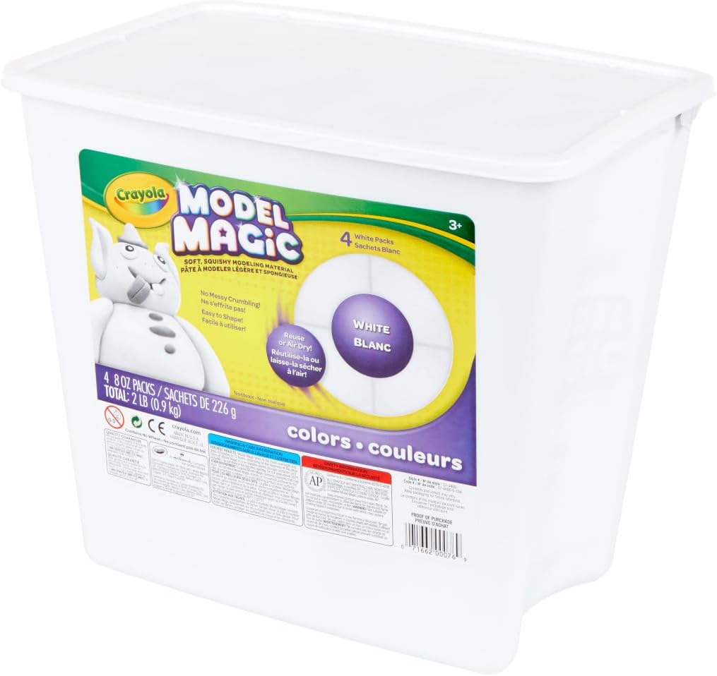 Dry Model Magic Crayola Model Magic White – 2 lb. Bucket, Air Dry Modeling Clay for Ki ...