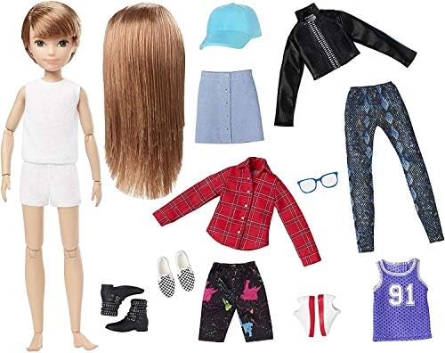 Mattel Creatable World Deluxe Character Kit Customizable Doll Black Straight Hair
