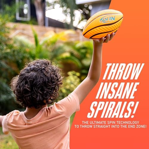 Nerf Foam Football - Spiral Grip Mini Soft Foam Football for - Easy Grip Junior Ball - 8.5