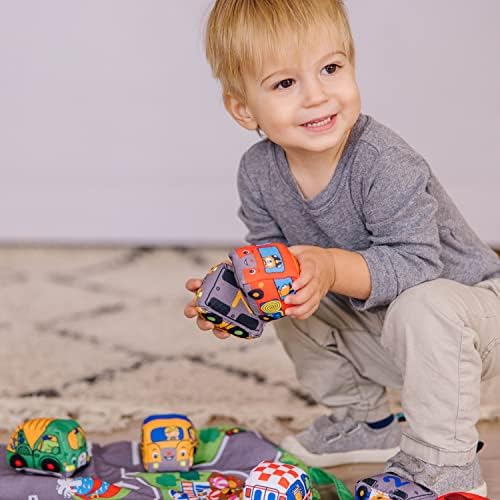 Melissa & Doug Melissa Doug Take-Along Town Play Mat 19.25 x 14.25 inches With 9 Soft Vehicle