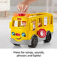 Fisher-Price Little People Musical Toddler Toy Sit with Me School Bus with Lights Sounds