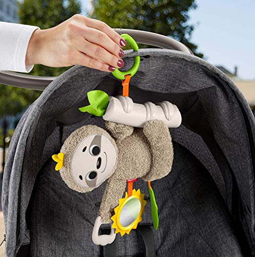 Fisher-Price Baby Toy Slow Much Fun Stroller Sloth Travel Activity with Motion Sensory