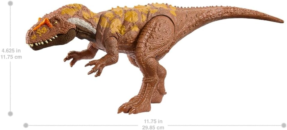 Mattel Jurassic World Wild Roar Dinosaur Toy with Sound Attack Move Megalosaurus Posable