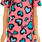 Barbie Brunette Wearing Pink and Blue Heart-Print Dress and Platform Sneakers for 3 to 7