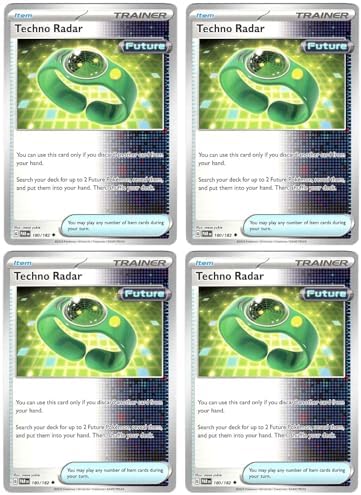 Pokemon Techno Radar 180182 - Paradox Rift - Pokemon Trainer Card Lot x4 - Playset