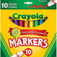Crayola Broad Line Markers Classic Colors 10 Each 10 Count Pack of 1