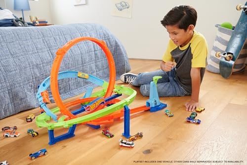 Hot Wheels Toy Car Track Set Action Loop Cyclone Challenge Playset