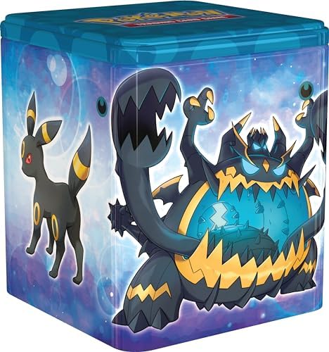 Pokemon TCG Darkness Stacking Tin - Umbreon 3 Booster Packs Coin