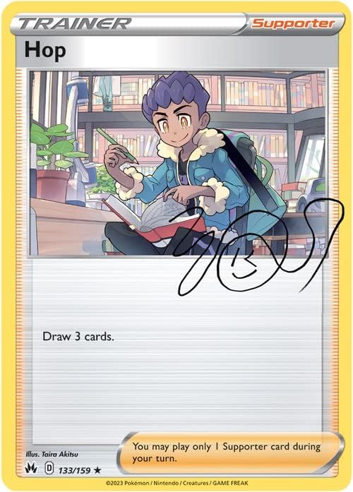 Pokemon Hop 133159 - Crown Zenith - Pokemon Trainer Autograph Card -Reverse Foil