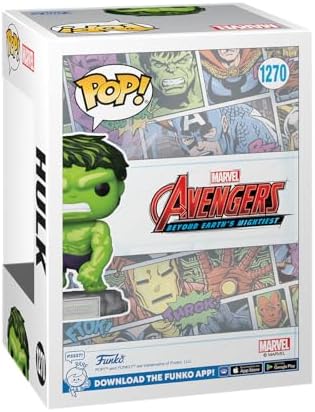 Funko Pop Enamel Pin The Avengers Earth's Mightiest Heroes - 60th Anniversary Hulk with Enamel Pin - Marvel Comics - Amazon - Collectable Vinyl Figure
