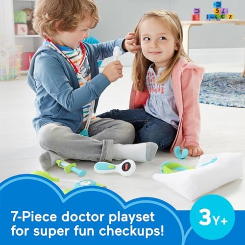 Fisher-Price Preschool Pretend Play Medical Kit 7-Piece Doctor Bag for Ages Years