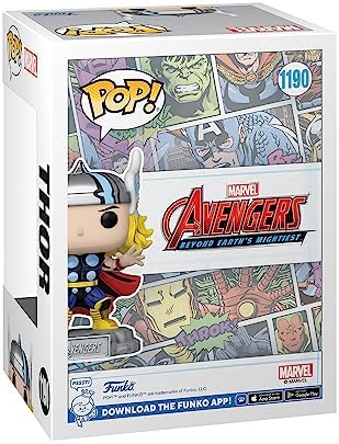 Funko Pop Enamel Pin The Avengers Earth's Mightiest Heroes - 60th Anniversary Thor with Enamel Pin - Marvel Comics - Amazon - Collectable Vinyl Figure
