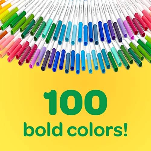 Crayola Super Tips Marker Set 100ct Fine Point Washable Markers Drawing Markers for