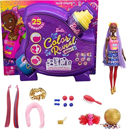 Barbie Color Reveal Glitter Hair Swaps Doll