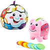 Fisher-Price Baby Toddler Toy Laugh Learn Smart Stages Piggy Bank with Educational Songs