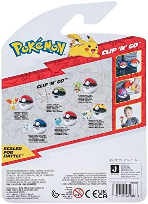 Pokemon PKW3135 Clip 'n'Go Poke Balls Alola Vulpix Super Ball Official Pokeball with 5 cm