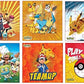 Pokemon Style Characters Jigsaw Puzzle Pack of 6 Total 96 Pieces Assortment 1
