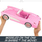 Barbie Hot Wheels RC Corvette from The Movie Full-Function Remote-Control Toy Car Holds 2 Doll