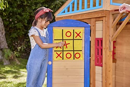 Little Tikes Real Wood Adventures 5-in-1 Game House Outdoor Wood Game Playhouse for All