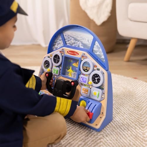 Melissa & Doug Melissa Doug Jet Pilot Interactive Dashboard Wooden Toy for Boys and Girls