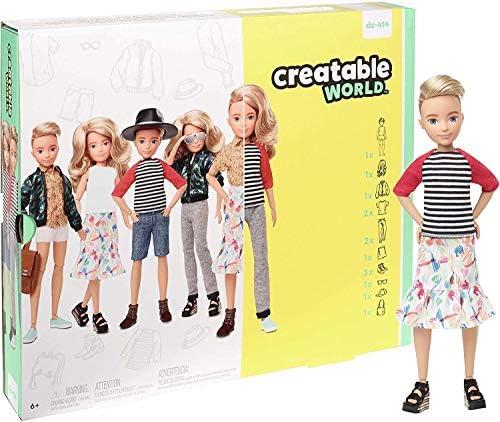 Mattel Creatable World Deluxe Character Kit Customizable Doll Black Straight Hair