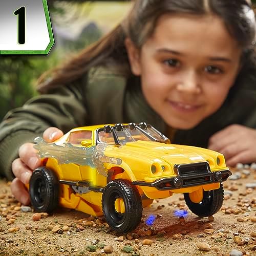 Transformers Rise of The Beasts Movie Beast-Mode Bumblebee Converting Toy with Lights and