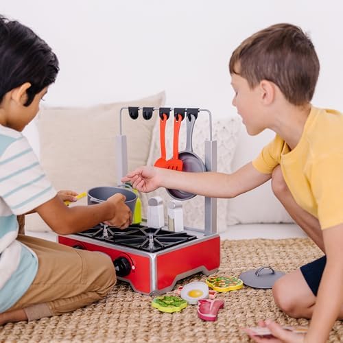 Melissa & Doug Melissa Doug 19-Piece Deluxe Wooden Cooktop Set with Wooden Play Food
