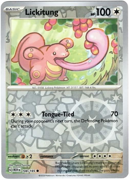 Pokemon - Lickitung 108165 - Pokemon 151 - Reverse Foil - Single Card