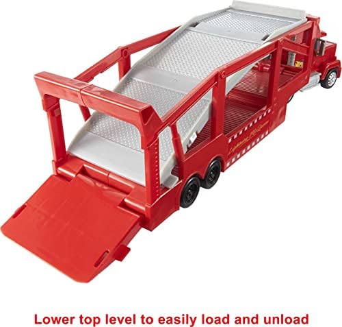 Mattel Disney and Pixar Cars Mack Hauler 13-inch Toy Transporter Truck with Ramp Carry Storage for 12 Vehicle